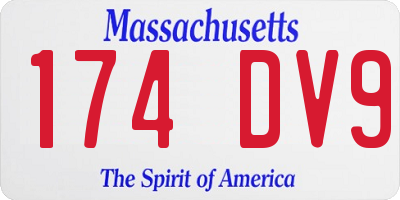 MA license plate 174DV9