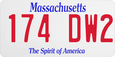 MA license plate 174DW2