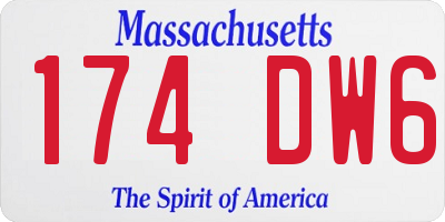MA license plate 174DW6