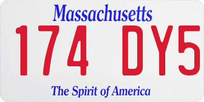 MA license plate 174DY5