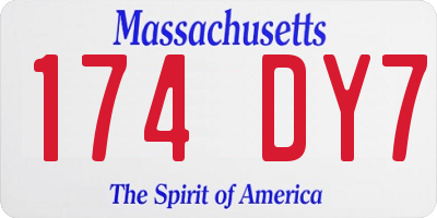 MA license plate 174DY7
