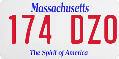 MA license plate 174DZ0
