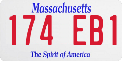 MA license plate 174EB1