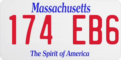 MA license plate 174EB6