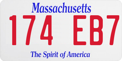 MA license plate 174EB7