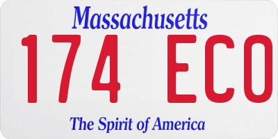 MA license plate 174EC0