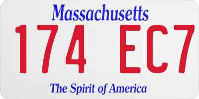 MA license plate 174EC7