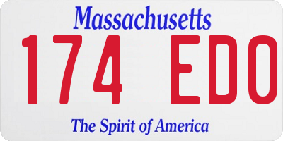 MA license plate 174ED0