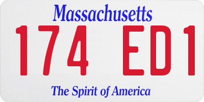 MA license plate 174ED1