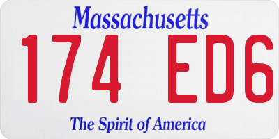 MA license plate 174ED6
