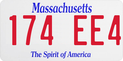 MA license plate 174EE4