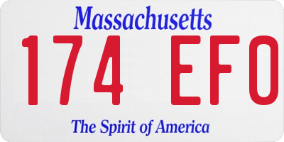 MA license plate 174EF0