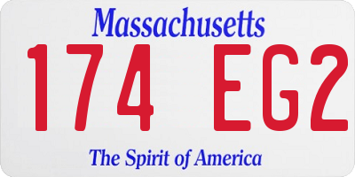 MA license plate 174EG2