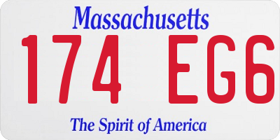 MA license plate 174EG6