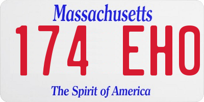 MA license plate 174EH0