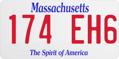 MA license plate 174EH6