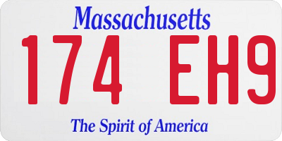 MA license plate 174EH9