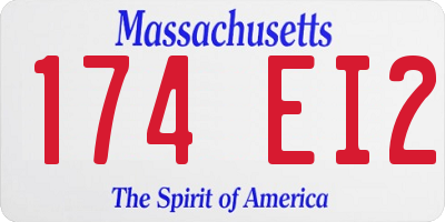 MA license plate 174EI2