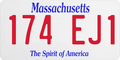 MA license plate 174EJ1