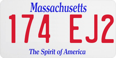 MA license plate 174EJ2