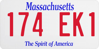 MA license plate 174EK1