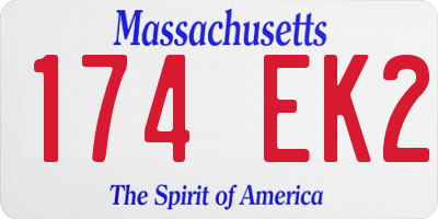 MA license plate 174EK2