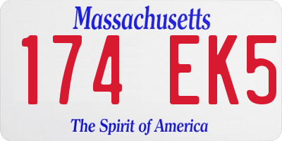 MA license plate 174EK5
