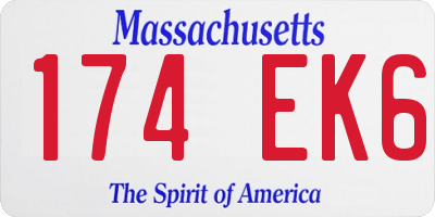 MA license plate 174EK6