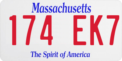 MA license plate 174EK7