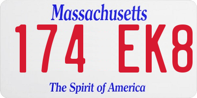 MA license plate 174EK8