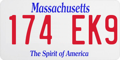 MA license plate 174EK9