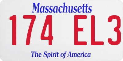 MA license plate 174EL3