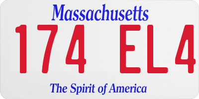 MA license plate 174EL4