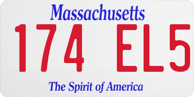 MA license plate 174EL5