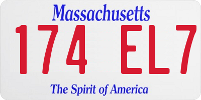 MA license plate 174EL7