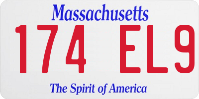 MA license plate 174EL9