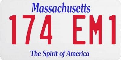 MA license plate 174EM1
