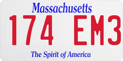 MA license plate 174EM3