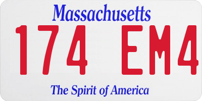 MA license plate 174EM4