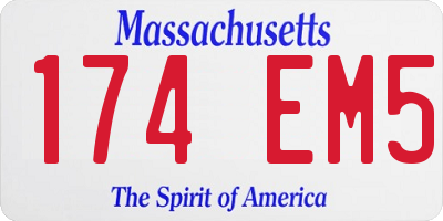 MA license plate 174EM5