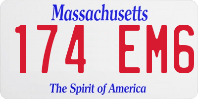 MA license plate 174EM6
