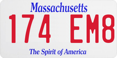 MA license plate 174EM8