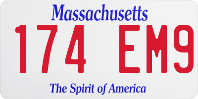 MA license plate 174EM9