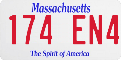 MA license plate 174EN4