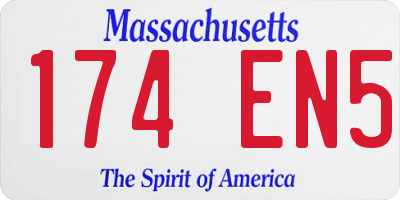 MA license plate 174EN5