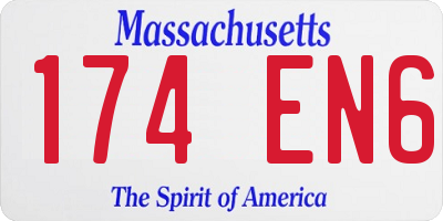 MA license plate 174EN6