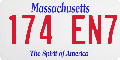 MA license plate 174EN7