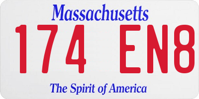 MA license plate 174EN8