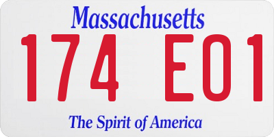 MA license plate 174EO1