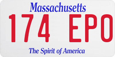 MA license plate 174EP0